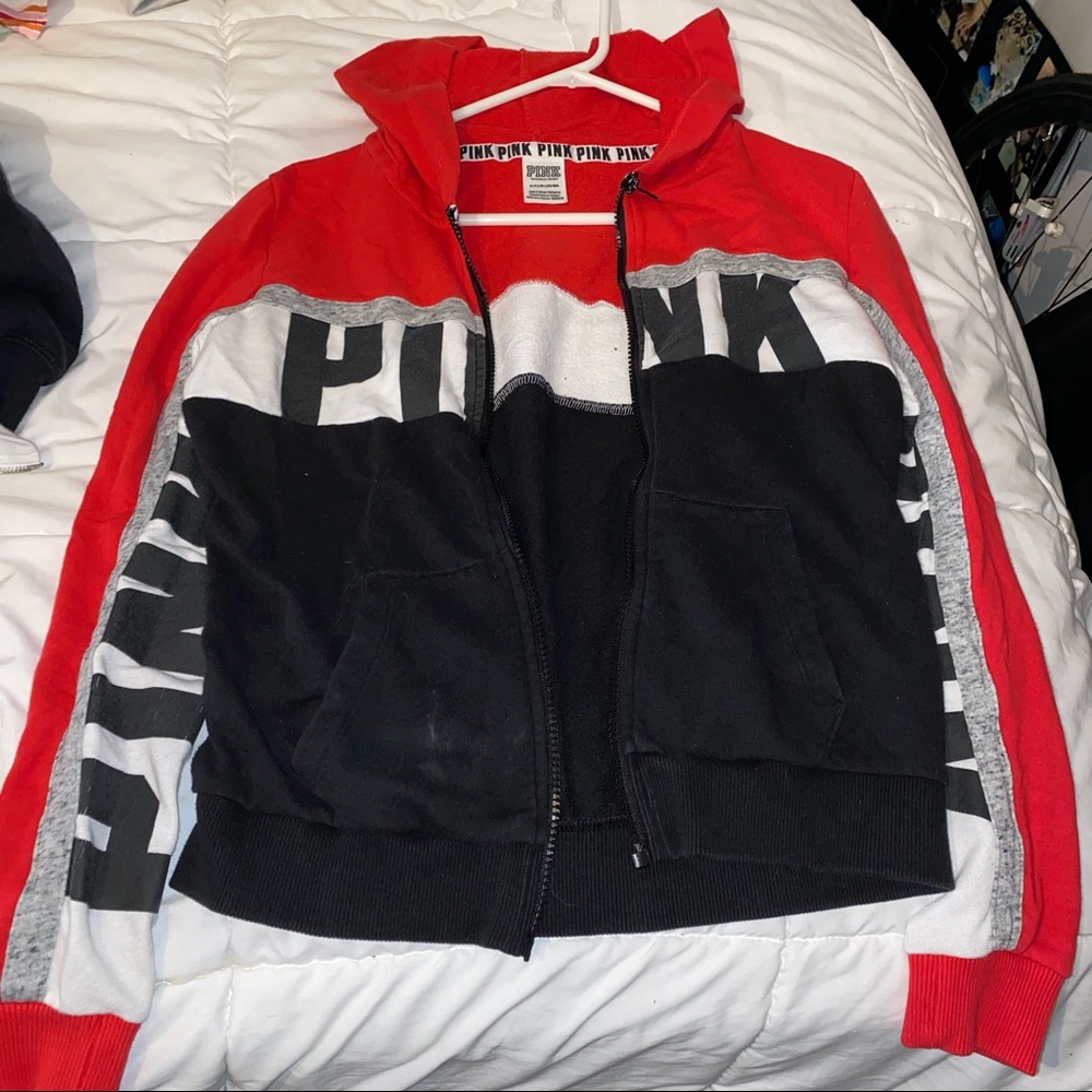 VS Pink zip up jacket, lightly used